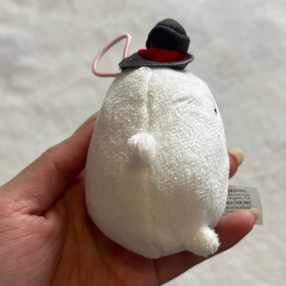 Smoko White snowman with smokeePlush Keychain with Hat - Picture 6 of 9